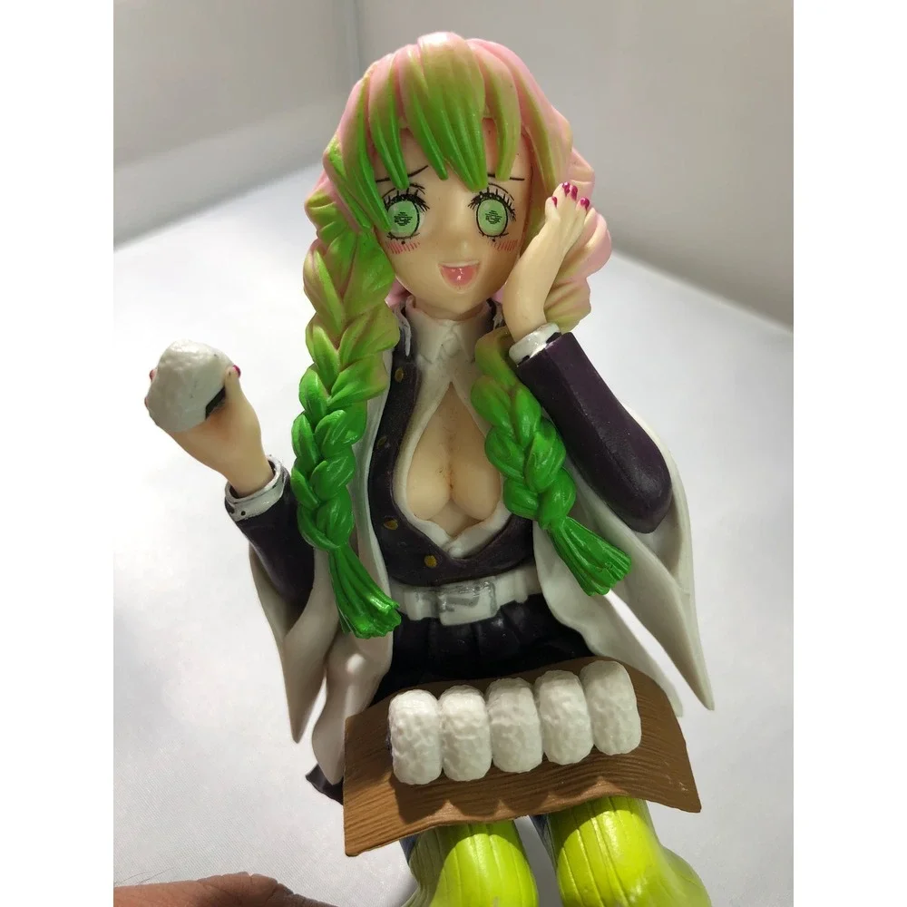Demon Slayer Mitsuri Kanroji Noodle Stoper Figure Love Hashira Anime PVC Sitting